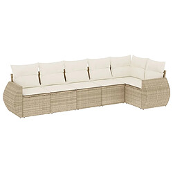 vidaXL Salon de jardin avec coussins 6 pcs beige résine tressée