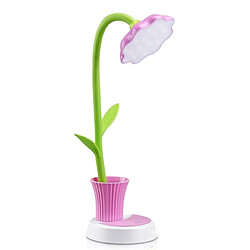 Wewoo Lampe de bureau pour enfants Sun Flower rechargeable avec interrupteur tactile et tactileCouleur du corps Rose