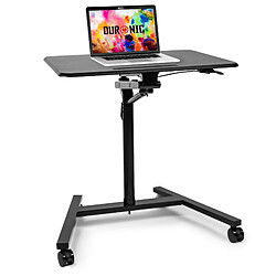 Duronic WPS37 Support de projecteur/Bureau Assis-Debout | Table à multiusage à roulettes | Hauteur Ajustable 75-105 cm | Manuel | Support pour téléphone | Capacité 10kg | Large Plateforme