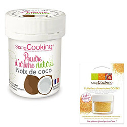 Scrapcooking Arôme alimentaire naturel en poudre noix de coco + paillettes dorées