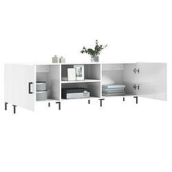 Acheter Maison Chic Meuble TV scandinave - Banc TV pour salon blanc brillant 150x30x50 cm bois d'ingénierie -MN86046