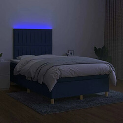 Avis Maison Chic Lit adulte- Lit + matelas + LED,Sommier à lattes de lit matelas et LED bleu 120x190 cm tissu -GKD33093