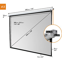 Ecran de projection celexon Manuel Economy 280 x 210 cm