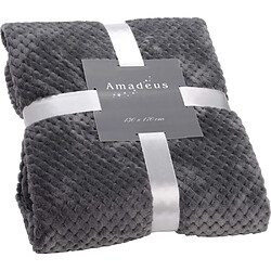 Amadeus Plaid damier 130 x 170 cm gris foncé.