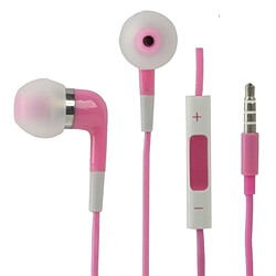 Wewoo Écouteurs rose pour iPad, iPhone, Galaxy, Huawei, Xiaomi, LG, HTC et autres Smartphones Écouteur Stéréo Intra-Auriculaire 3.5mm avec Contrôle Câblé Micro,