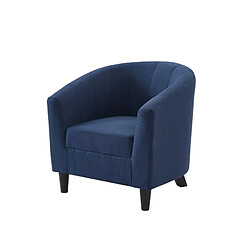 Avis But Fauteuil fixe BROWNIE tissu bleu foncé