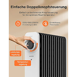 PELONIS Radiateur à huile 2500W, Radiateur à huile à économie d'énergie 13 ailettes Blanc