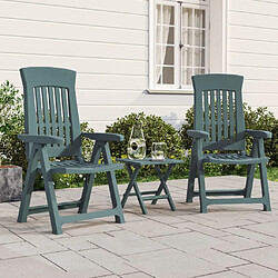 vidaXL Chaises inclinables de jardin lot de 2 vert PP