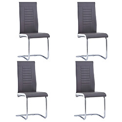 vidaXL Chaises à manger cantilever lot de 4 gris similicuir 