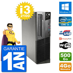 PC Lenovo M91p SFF Intel i3-2100 RAM 4Go Disque Dur 500Go Windows 10 Wifi · Occasion 