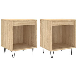 Maison Chic Lot de 2 Tables de chevet,Table de nuit,Table d'appoint pour salon chêne sonoma 40x35x50 cm bois ingénierie -MN71397