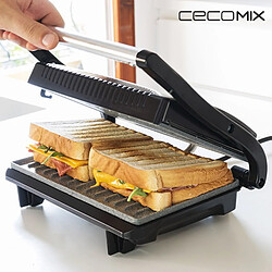 Totalcadeau Grill avec revêtement en pierre anti adhésif - machine pour Sandwish panini croque monsieur pas cher Grill avec revêtement en pierre anti adhésif - machine pour Sandwish panini croque monsieur