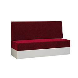 Inside 75 Armoire lit escamotable DYNAMO SOFA façade blanc brillant canapé rouge 140*200 cm pas cher