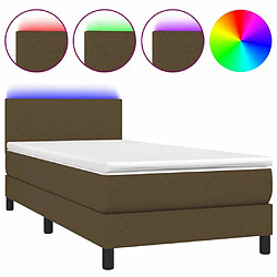 Sommier à lattes,Cadre à lattes de lit pour Adulte matelas et LED Marron foncé 100x200 cm -MN96931