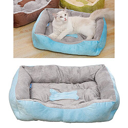 Doux Et Chaud Lit Pour Animaux De Compagnie Chien Chat Tapis De Coussin Confortable Couverture De Lit En Peluche Bleu 58x46 Cm