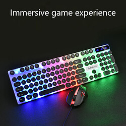 Acheter General Combo clavier et souris filaire, clavier anti-ghosting pleine taille avec touches multimédia + souris optique 7D 1600 DPI, éclairage RVB/ensemble de bureau pour PC portable Mac Xbox(lumière chaude)