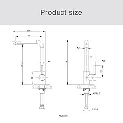 Cecipa max Robinet de cuisine,Robinetterie Monocommande , Mitigeur de cuisine en acier inoxydable , Mélangeur d'évier Cuisine,EU Modèle pas cher