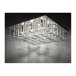 Luminaire Center Plafonnier Design Orella Cristal,chrome poli 9 ampoules 15cm pas cher