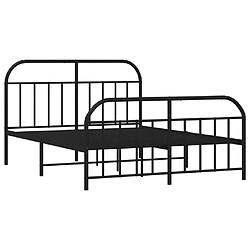 Acheter vidaXL Cadre de lit métal sans matelas avec pied de lit noir 140x190cm