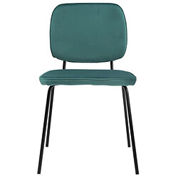 Lot de 4 Chaises Repas en Velours Vert Lide KosyForm