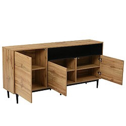 Avis Universal Buffet moderne en bois, trois portes et étagères, 160*35*76 cm Bois Naturel