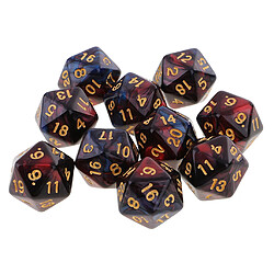 10 Pcs 20 Faces Dés D20 Polyédrique Dés Pour Donjons Et Dragons Jeux De Table Rouge + Noir