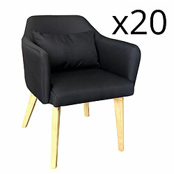 Paris Prix Lot de 20 Fauteuils Design Delante 67cm Noir 