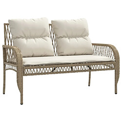 Avis vidaXL Salon de jardin avec coussins 4 pcs beige résine tressée