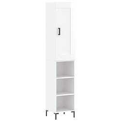 Maison Chic Buffet,Meuble de Rangement,commode pour salon,Cuisine Blanc brillant 34,5x34x180 cm Bois d'ingénierie -MN37857