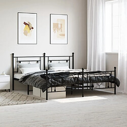 Maison Chic Cadre/structure de lit métal et tête de lit + pied de lit pour adulte - Lit Moderne Chambre noir 183x213 cm -MN36414