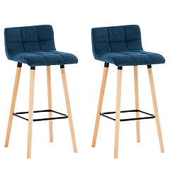 Non Lot de 2 tabourets de bar Lincoln velours 