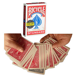 Universal 1 PCs Vélo, poker, cartes magiques, comédie physique, fermeture, trucs magiques, accessoires.(Rouge) 