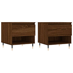 vidaXL Tables basses 2 pcs chêne marron 50x46x50 cm bois d'ingénierie