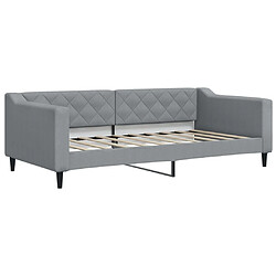 Acheter Maison Chic Lit d'appoint avec gigogne et matelas | Lit de jour | Lit de repos gris clair 80x200 cm tissu -GKD73781