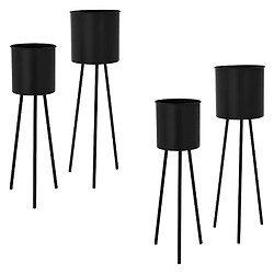 ML-Design Supports à fleurs set de 4 en acier Pot de fleurs Support de plantes Colonne de 