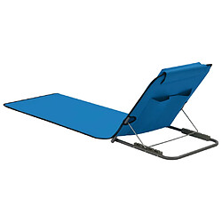 Avis vidaXL Tapis de plage pliables 2 pcs Acier et tissu Bleu