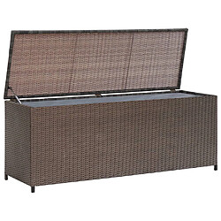 vidaXL Boîte de rangement de jardin marron 120x50x60 cm résine tressée