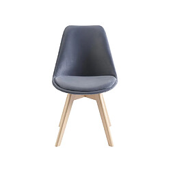 Avis Vente-Unique Lot de 6 chaises en velours et hêtre - Gris - JODY