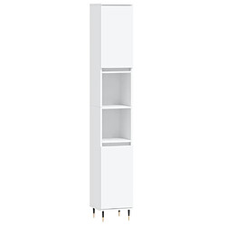 Maison Chic Armoire de salle de bain,Meuble de rangement,Meuble haut blanc 30x30x190 cm bois d'ingénierie -GKD566905