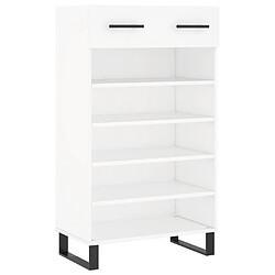 Maison Chic Armoire à Chaussures,Meuble de Rangement à Chaussures blanc 60x35x105 cm bois d'ingénierie -MN53617