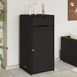 vidaXL Armoire de rangement de jardin noir 55x55x111 cm résine tressée