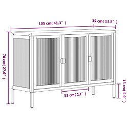 vidaXL Buffet noir 105x35x70 cm verre et acier pas cher