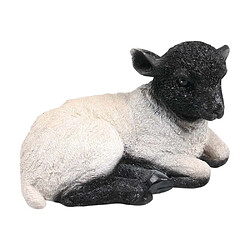 Farmwood Animals Agneau blanc et noir couché 24 x 14 x 15 cm.