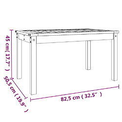 vidaXL Table de jardin gris 82,5x50,5x45 cm bois massif de pin pas cher