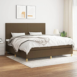 Maison Chic Structures de lit + matelas,Lit à sommier tapissier avec matelas Marron foncé 200x200 cm -MN69754