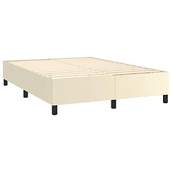 Avis vidaXL Sommier à lattes de lit avec matelas Crème 140x190cm Similicuir