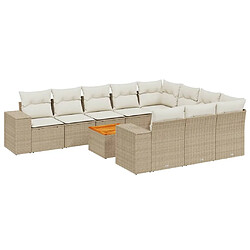 Maison Chic Salon de jardin 11 pcs avec coussins, Ensemble Tables et chaises d'extérieur beige résine tressée -GKD317950