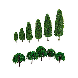 Arbres Modèles en Plastique Echelle 1: 100 Lot de 26pcs Arbres Modèles en Plastique pour Paysage Modélisme Ferroviaire Echelle 1: 100 - Vert