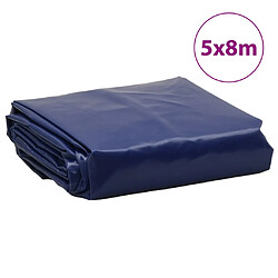 vidaXL Bâche bleu 5x8 m 650 g/m² pas cher