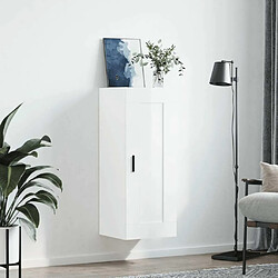 Avis Maison Chic Armoire murale,Meuble de Rangement,Armoire Suspendue blanc brillant 34,5x34x90 cm bois d'ingénierie -MN69019